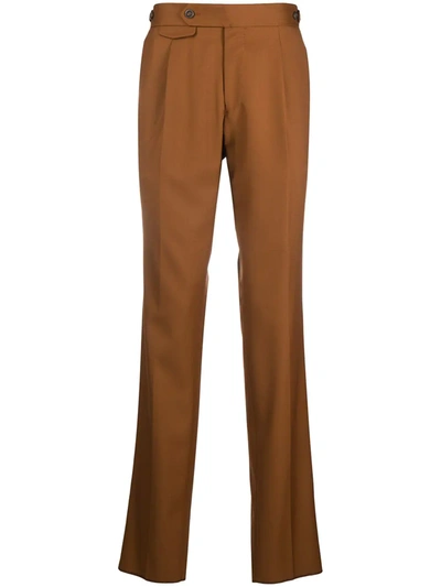 Shop Lardini Ei Porto Straight-leg Trousers In Brown