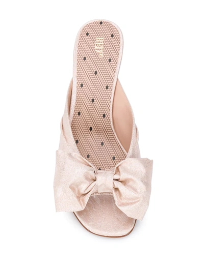 Shop Red Valentino Bow Open Toe Mules In Neutrals