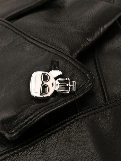 Shop Karl Lagerfeld K/ikonik Pin Cuff Gloves In Black