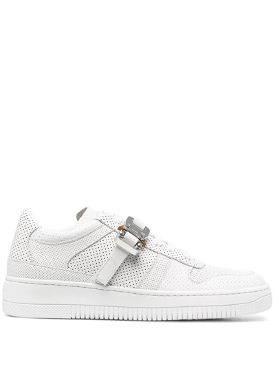 Shop Alyx Signature Buckle Sneakers In White