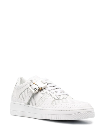 Alyx Perforated Buckled-detail Sneakers In White