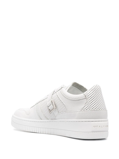 Alyx Perforated Buckled-detail Sneakers In White