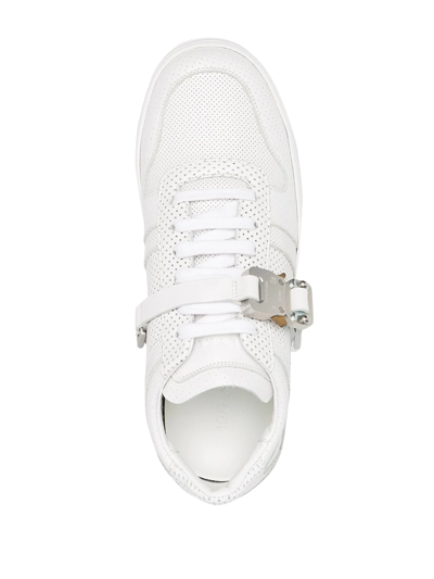 Shop Alyx Signature Buckle Sneakers In White