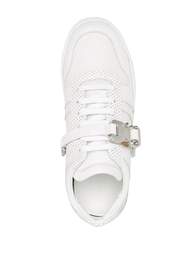 Alyx Perforated Buckled-detail Sneakers In White