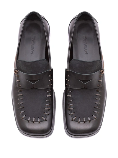 Shop Jw Anderson Loafer Flat Stitch In Black