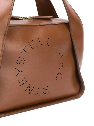 Shop Stella Mccartney Mini Stella Logo Tote Bag In Brown