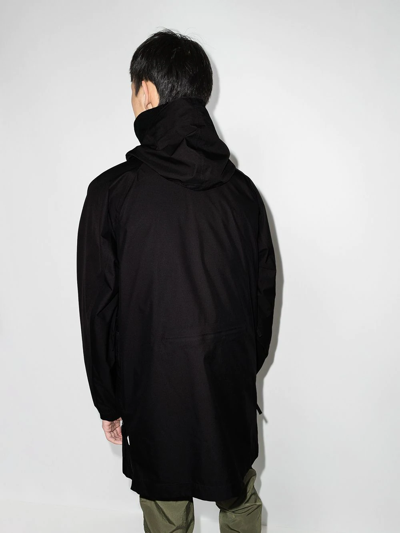 Shop Stone Island Packable Zip-up Parka Coat In Black