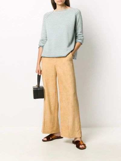 Shop Forte Forte Ribbed Wide-leg Trousers In Neutrals