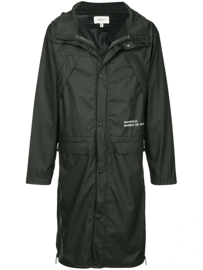 Shop Makavelic Mot Long Raincoat In Black