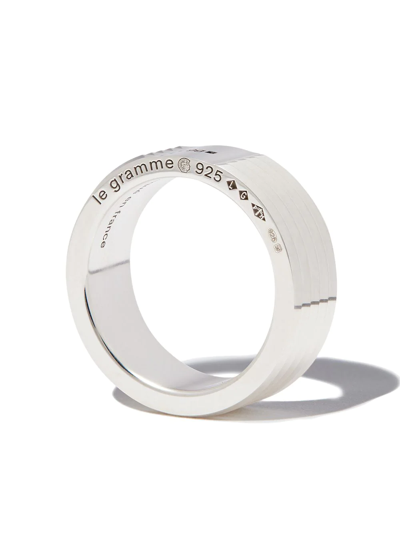 Shop Le Gramme Guilloche 9g Ring In Silver