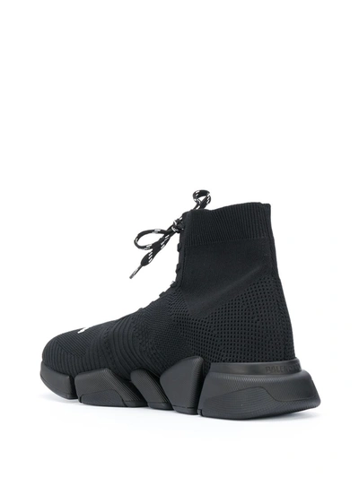Balenciaga Speed Lace Up Stretch Knit Sneakers In Black
