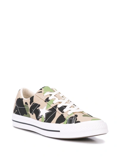 CONVERSE ONE STAR OX LOW TOP TRAINERS - 绿色