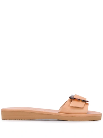 Shop Ancient Greek Sandals Aglaia Slides In Neutrals