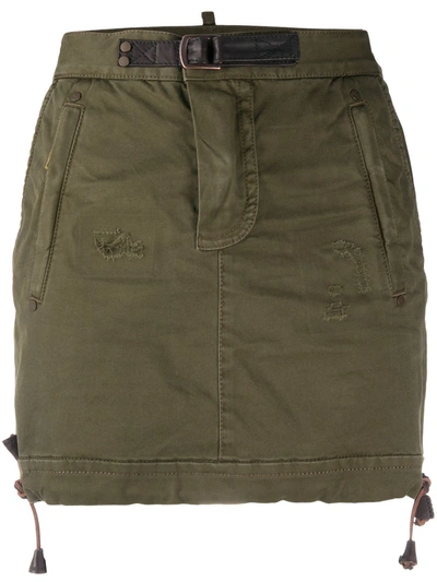 Shop Dsquared2 Fitted Mini Skirt In Green