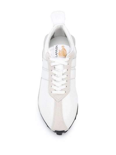 Shop Lanvin Panelled Low-top Sneakers In White