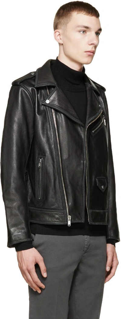 Marc By Marc Jacobs Black Leather Martin Jacket | ModeSens