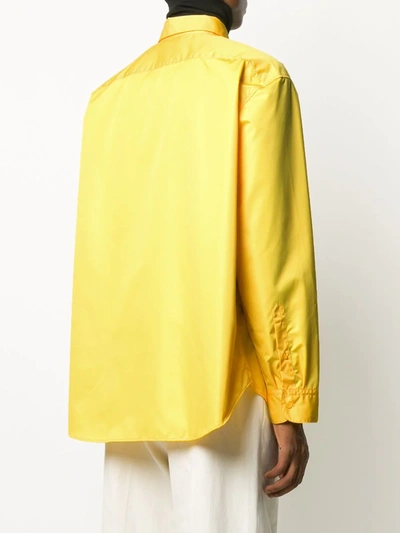 Raf Simons Embroidered Logo Buttoned Shirt In Yellow