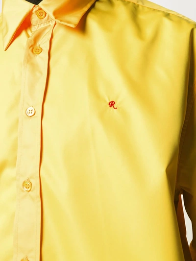 Raf Simons Embroidered Logo Buttoned Shirt In Yellow