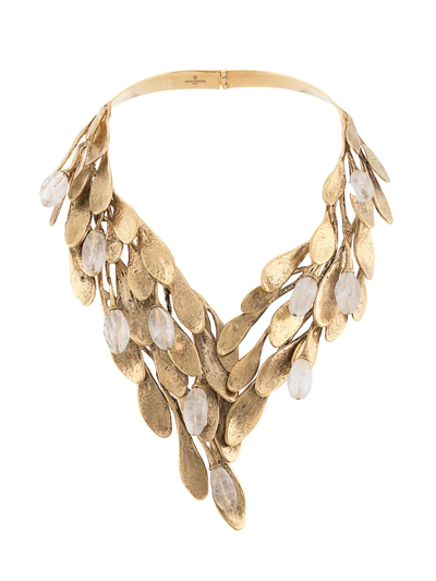 Shop Goossens Leaf Construct Necklace In Gold