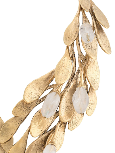 Shop Goossens Leaf Construct Necklace In Gold