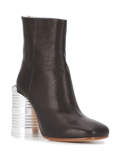 Shop Mm6 Maison Margiela Tin Can Heel Ankle Boot In Black