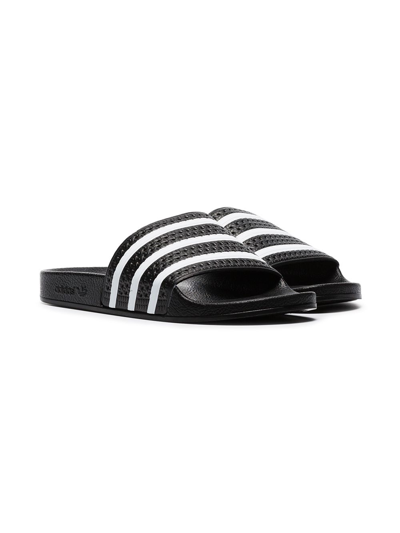 Adidas Originals Adilette Textured-rubber Slides In Black