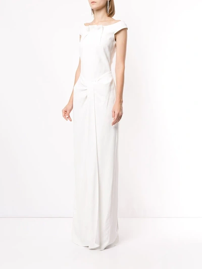 Shop Roland Mouret Deauville Off-the-shoulder Gown Gown In White