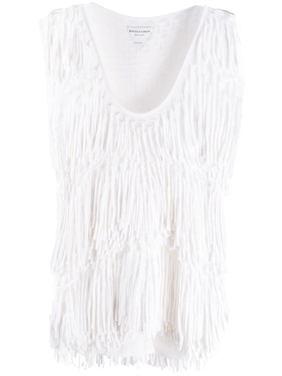 Shop Bottega Veneta Tassel Trim Vest In White