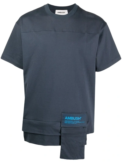 Shop Ambush Patch Pocket Cotton T-shirt In Blue