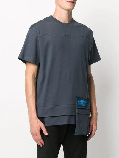 Shop Ambush Patch Pocket Cotton T-shirt In Blue