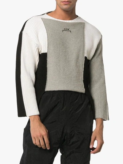 A-cold-wall* Panelled Asymmetric Merino Blend Jumper In Black