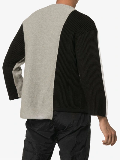 A-cold-wall* Panelled Asymmetric Merino Blend Jumper In Black