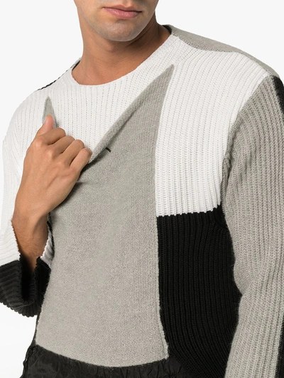 A-cold-wall* Panelled Asymmetric Merino Blend Jumper In Black