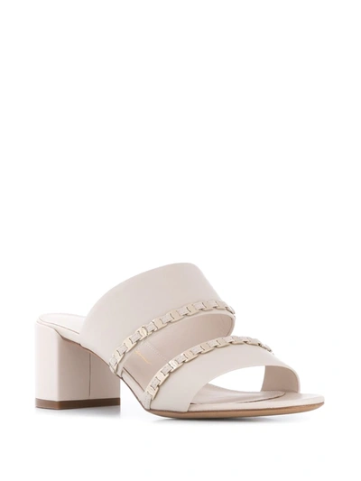 Shop Ferragamo Vara 55 Braided Leather Sandals In Neutrals