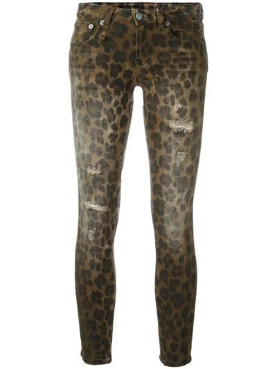 Shop R13 Leopard Print Skinny Jeans In Brown