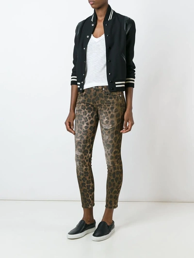 Shop R13 Leopard Print Skinny Jeans In Brown