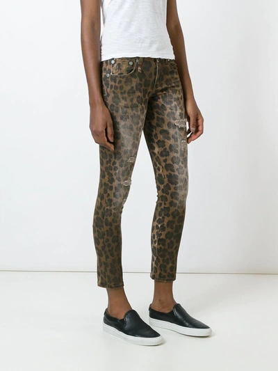 Shop R13 Leopard Print Skinny Jeans In Brown