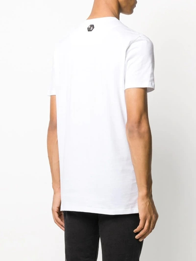Shop Philipp Plein Embellished Skull T-shirt In White