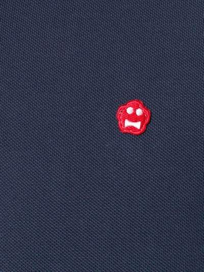 Shop Aspesi Embroidered Patch Polo Shirt In Blue