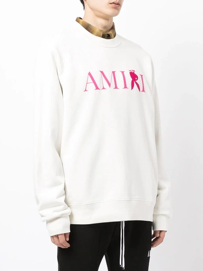 Shop Amiri Logo-print Sweatshirt In 白色