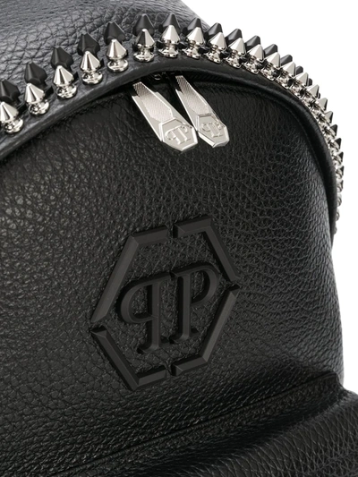 Shop Philipp Plein Studded Logo Backpack In Black
