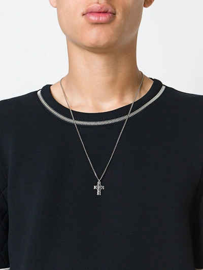 Shop Emanuele Bicocchi Cross Pendant Necklace In Metallic