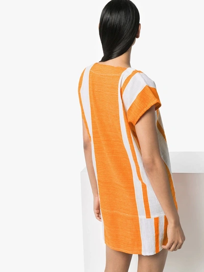 Shop Lemlem Zoya Striped Tunic In Orange
