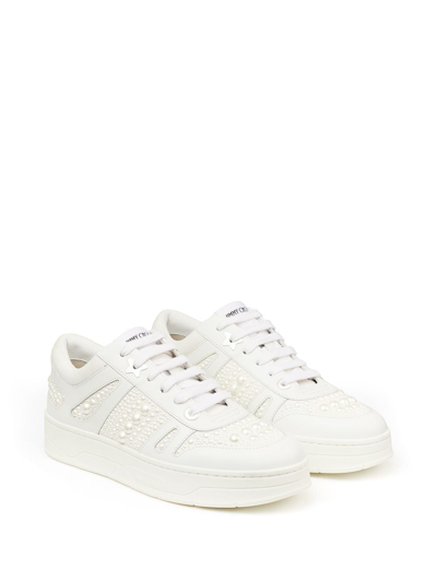 Shop Jimmy Choo Hawaii/f Low-top Sneakers In Weiss