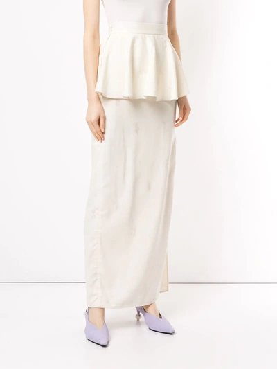 Shop Palmer Harding Jacquard Donna Maxi Skirt In White
