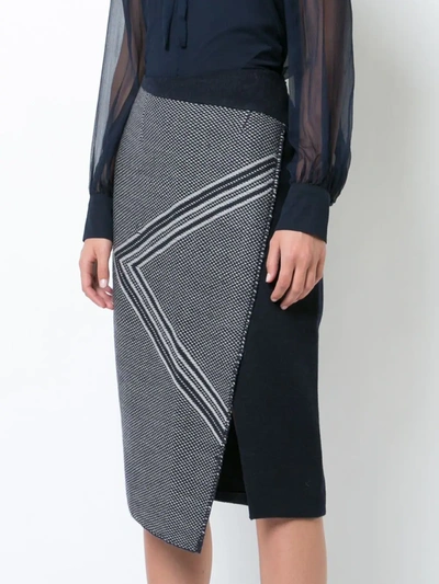Voz Asymmetric Pattern Skirt In Blue