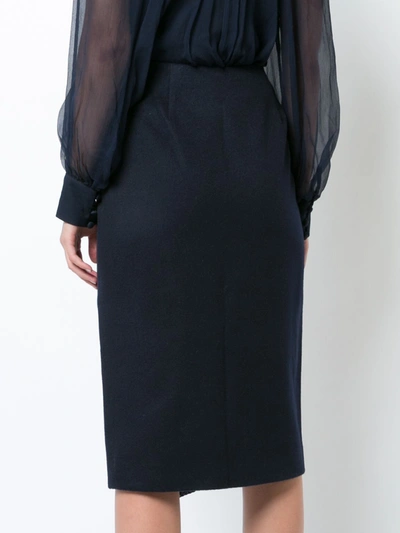 Voz Asymmetric Pattern Skirt In Blue