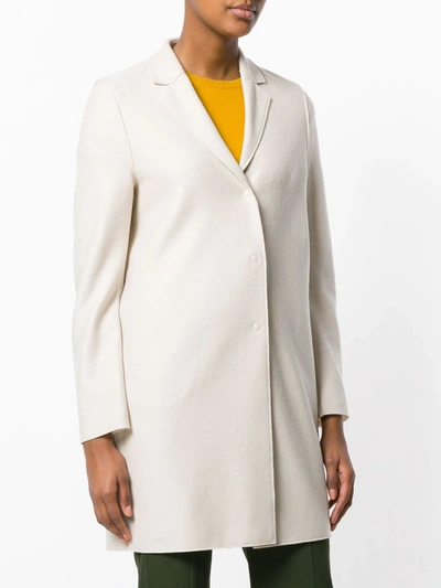 Harris Wharf London Concealed Fastening Elongated Coat In Neutrals
