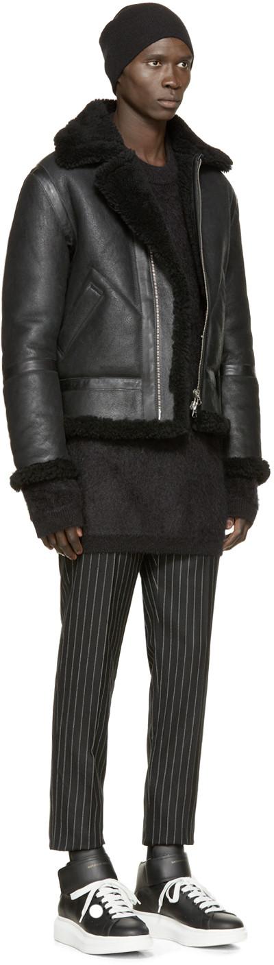 acne ian shearling black