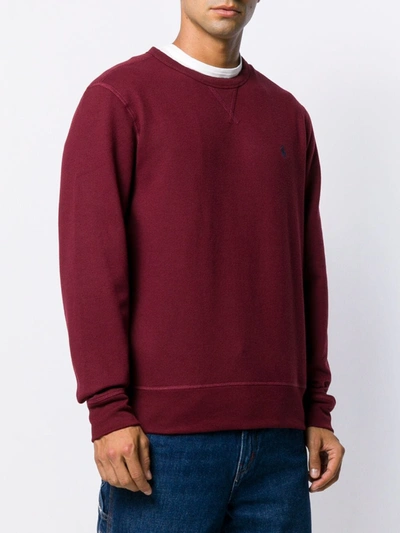 Shop Polo Ralph Lauren Embroidered Logo Jumper In Red